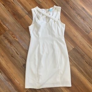 White fitted cross top dress